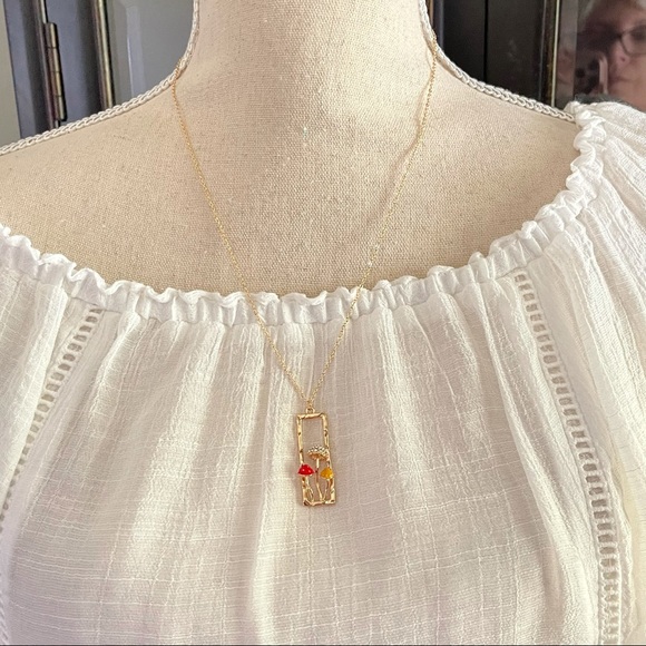 Mushroom Trio Pendant Necklace - Picture 4 of 11